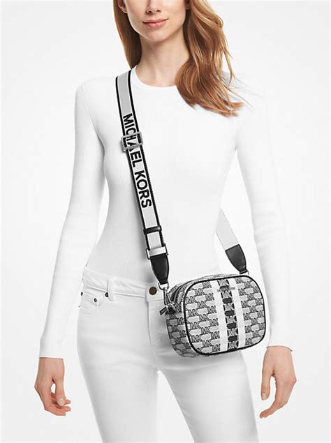 michael michael kors jet set medium logo stripe crossbody bag|Michael Kors jet set collection.